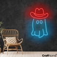 thumbnail image 1 of Craftnamesign Ghost Cowboy Neon Sign Light Up Wall Art For Halloween Night Decor, 1 of 5