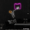 thumbnail image 1 of Craftnamesign Girl Line Art Neon Sign, Book Store Decor, Reading Book Sign, 1 of 4