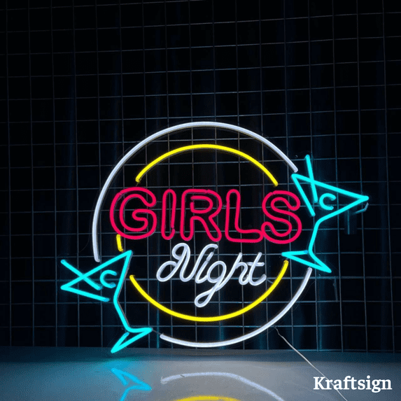 Craftnamesign Girls Night Neon Sign, Bar Club LED Sign, Party Decor