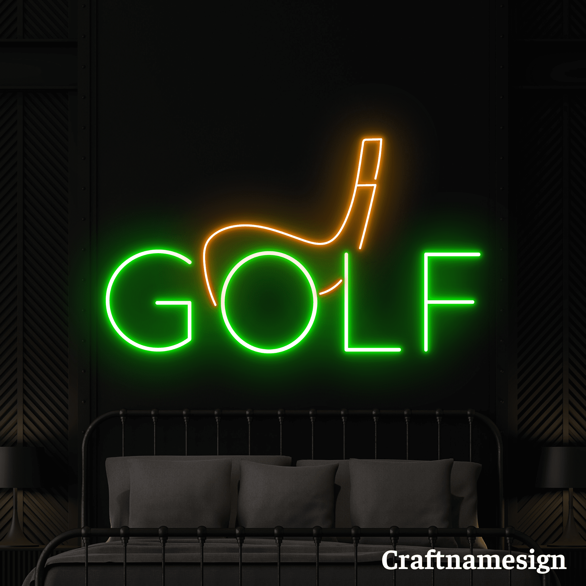 Craftnamesign Golf Racket Neon Sign for Golf Shop Golf Club Wall Decor ...