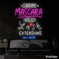 thumbnail image 1 of Craftnamesign Goodbye Mascara Hello Lash Neon Sign, Lash Studio Decor, 1 of 4