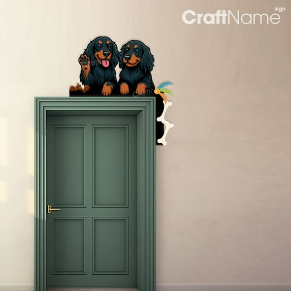Craftnamesign Gordon Setter Dog Metal Door Topper, Bedroom Door Decoration, Pet Lover Gifts