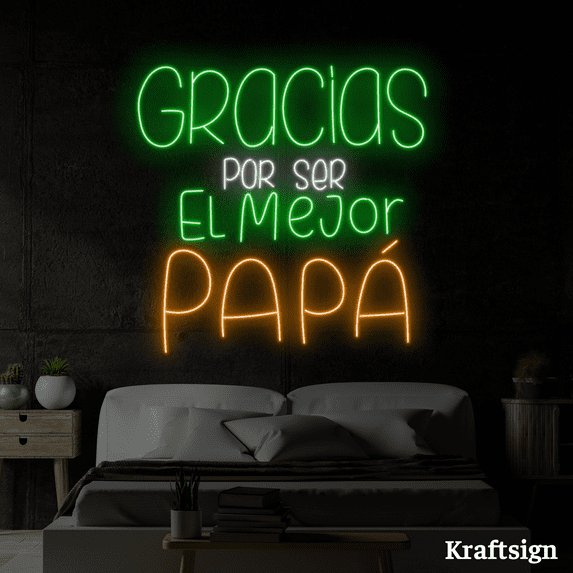 Craftnamesign Gracias Por Ser El Mejor Papá Neon Sign,Father Day Gift Sign