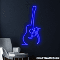 thumbnail image 1 of Craftnamesign Guitar Line Art Neon Sign, Aesthetic Wall Art, Music Club Wall Decor, 1 of 4