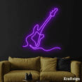 thumbnail image 1 of Craftnamesign Guitar Neon LED Sign, Guitar Shop LED Sign, Musician Gifts, 1 of 4