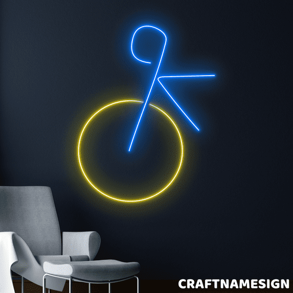 Craftnamesign Half Bike Neon Sign, Bicycle Wall Decor, Minimalist Bike Wall Art