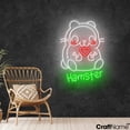 thumbnail image 1 of Craftnamesign Hamster Skeleton Neon Light Up Sign Wall Art For Halloween Decor, 1 of 5