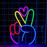 Craftnamesign Hand Sign Hello Neon LED Light Sign 13" x 18" For Bedroom Party Decor
