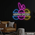 thumbnail image 1 of Craftnamesign Happy Easter Neon Sign, Rabbit Egg LED Sign, Easter Day Decor, 1 of 4