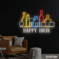 thumbnail image 1 of Craftnamesign Happy Hour Neon Sign, Bar Club Decor, Happy Hour LED Sign, 1 of 4