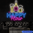 thumbnail image 1 of Craftnamesign Happy Hour Neon Sign, Bar Pub Wall Decor, Wine Bar Sign, 1 of 4