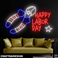 thumbnail image 1 of Craftnamesign Happy Labor Day Neon Sign, Pliers Wall Decor, Labor Day Wall Art, 1 of 5