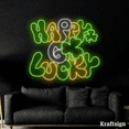 thumbnail image 1 of Craftnamesign Happy Lucky Neon Sign, Saint Patrick Day LED Sign,Shop Decor, 1 of 4