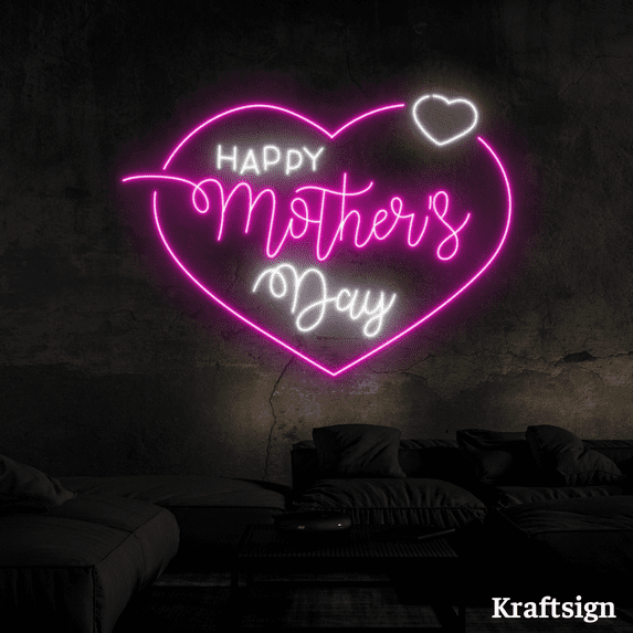 Craftnamesign Happy Mother Day Neon Sign, Shop Decor, Mother Day Gifts