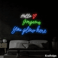 thumbnail image 1 of Craftnamesign Hello Gorgeous Neon Sign, You Glow Here LED Sign, Quotes Decor, 1 of 4