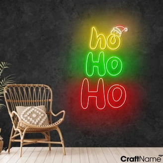 HOHOHO Christmas LED Letter Sign – Festive Red/Green Glow, Plug-in Holiday Decoration For Mantel, Window, Or Wall