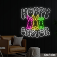 thumbnail image 1 of Craftnamesign Hoppy Easter Neon Sign, Easter Day Decor, Rabbit LED Sign, Rabbit Easter Decor, 1 of 4