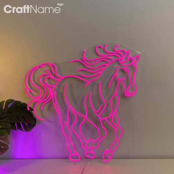 Craftnamesign Horse Led Light for Horse Ranch Wall Art, Man Cave Decor, Horse Riding Lover Gifts
