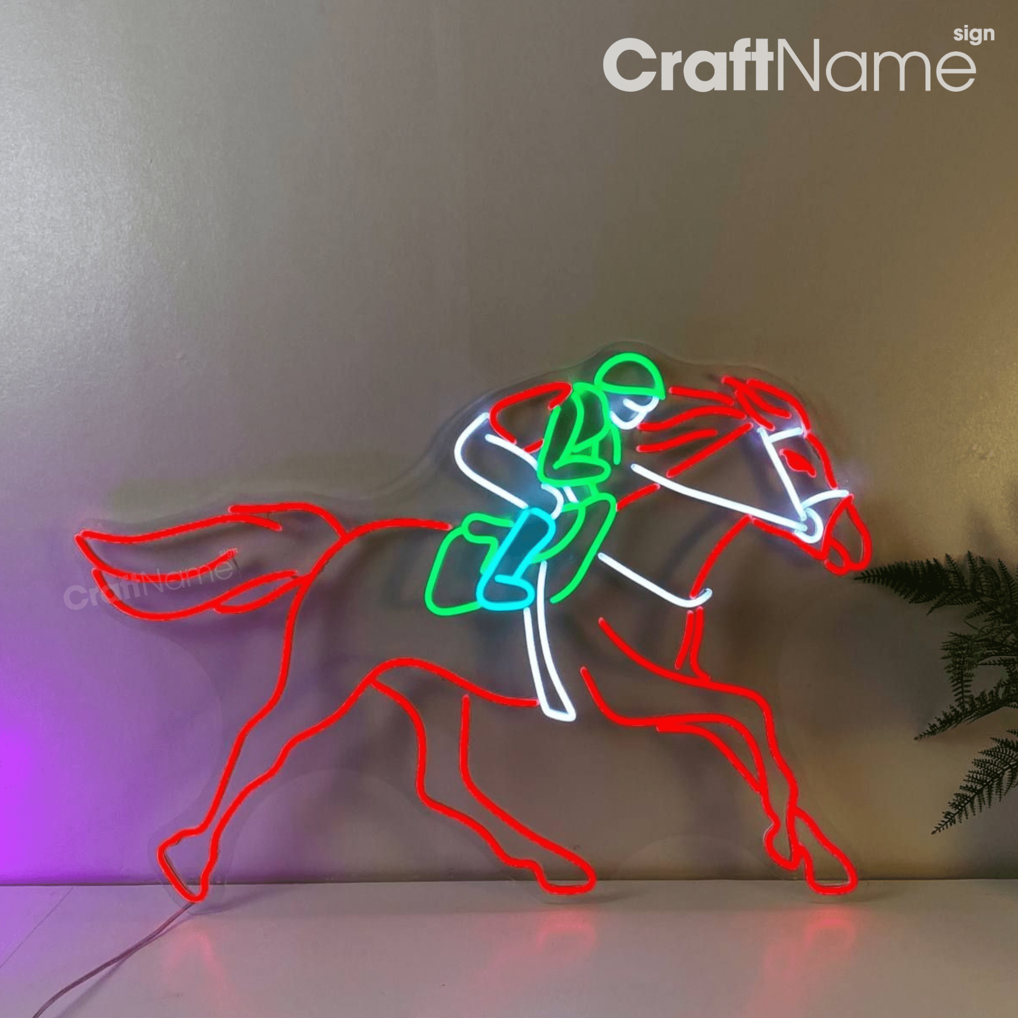 Craftnamesign Horse Racing Led Light for Horse Riding Club, Equestrian ...