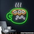 thumbnail image 1 of Craftnamesign Hot Cacao Cat Neon Sign, Coffee Shop Wall Art, Cute Cat Wall Decor, 1 of 4