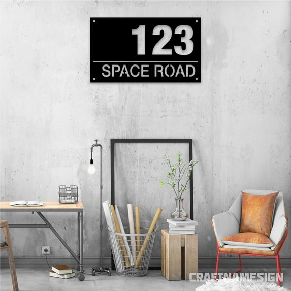 Craftnamesign House Number Metal Wall Art LED Light, Personalized Address Sign Home Decor