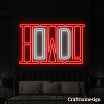 Craftnamesign Howdy Neon Sign for Cowboy Restaurant Bedroom Men Cave Wall Art
