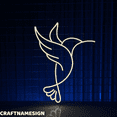 thumbnail image 1 of Craftnamesign Humming Bird Neon Sign, Bird Wall Decor, Living Room Wall Art, 1 of 4