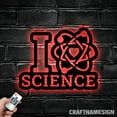 thumbnail image 1 of Craftnamesign I Love Science Metal Wall Art LED Light, Personalized Science Name Sign Home Decor, 1 of 5