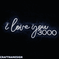 thumbnail image 1 of Craftnamesign I Love You 3000 Neon Sign, Wedding Wall Art, Wedding Decoration, 1 of 4