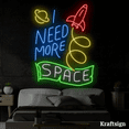 thumbnail image 1 of Craftnamesign I Need More Space Neon Sign, Spaceman LED Sign, Gift For Son, 1 of 4
