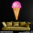 thumbnail image 1 of Craftnamesign Ice Cream Cone Neon Decal, Dessert Store Wall Art, Ice Cream Shop Decor, 1 of 5