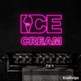 thumbnail image 1 of Craftnamesign Ice Cream Neon Sign, Ice Cream Shop Decor, Shop LED Signage, 1 of 4