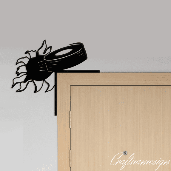 Craftnamesign Ice Hockey Metal Door Corner, Hockey Sign Decoration