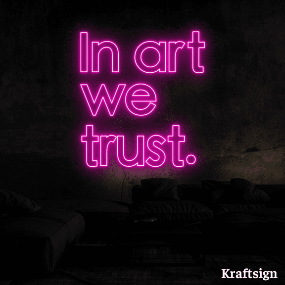 Craftnamesign In Art We Trust Neon Sign, Bar Club Wall Art, Bedroom Decor