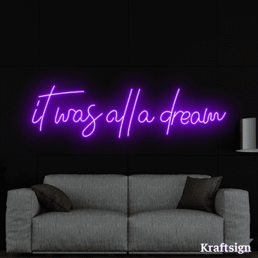 Craftnamesign It Was All A Dream Neon Sign, Quotes LED Sign, Bedroom Decor