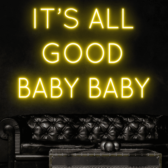 Craftnamesign It's All Good Baby Baby Neon Sign, Bar Decor, Bedroom Art
