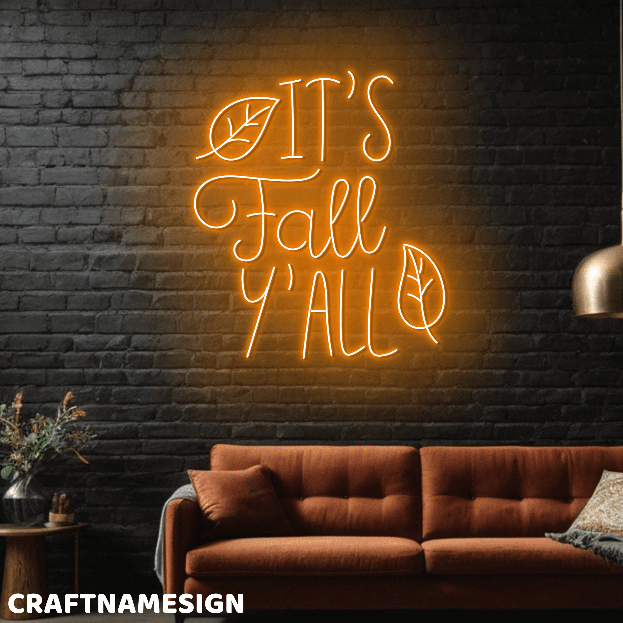 Fall Risk Neon Light Craftnamesign It's Fall Y'all Neon Light, Autumn Season LED Sign For ...