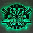 thumbnail image 1 of Craftnamesign Dartboard Metal Wall Art LED Light, Custom Dart Gamer Name Sign, Dart Game Sign, 1 of 5