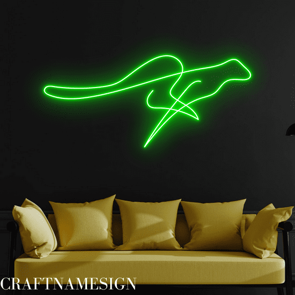 Craftnamesign Jaguar Running Neon Sign for Men Cave Bedroom Wall Art