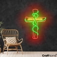 thumbnail image 1 of Craftnamesign Jesus Saves Neon Light, Christmas LED Sign Wall Art, Cross Wall Decor, 1 of 5