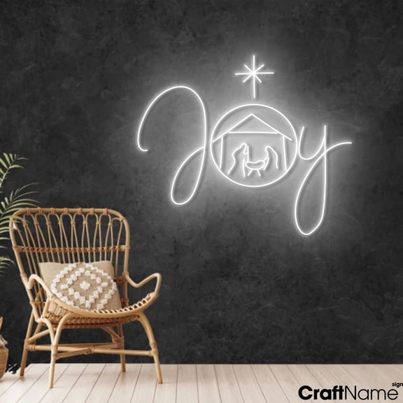 Craftnamesign Joy Holy Night Neon LED Sign Wall Art For Christmas Decorations