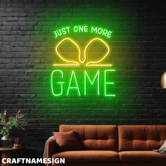 Craftnamesign Just One More Game Neon Sign, Pickleball Club Wall Decor