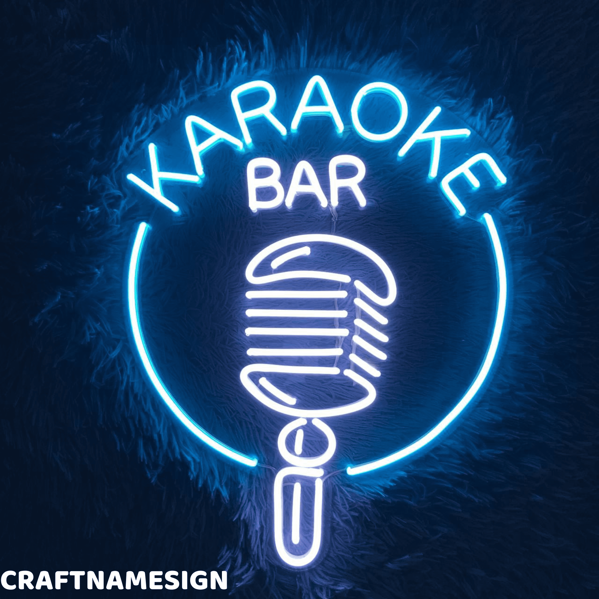 Craftnamesign Karaoke Bar Neon Sign Karaoke Open Wall Art Microphone