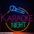 thumbnail image 1 of Craftnamesign Karaoke Night Neon Sign, Karaoke Bar Wall Decor, Open Sign Wall Art, 1 of 5