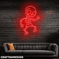 thumbnail image 1 of Craftnamesign Kids Skeleton Neon Light For Bar Pub Wall Sign, Halloween Decoration, 1 of 5