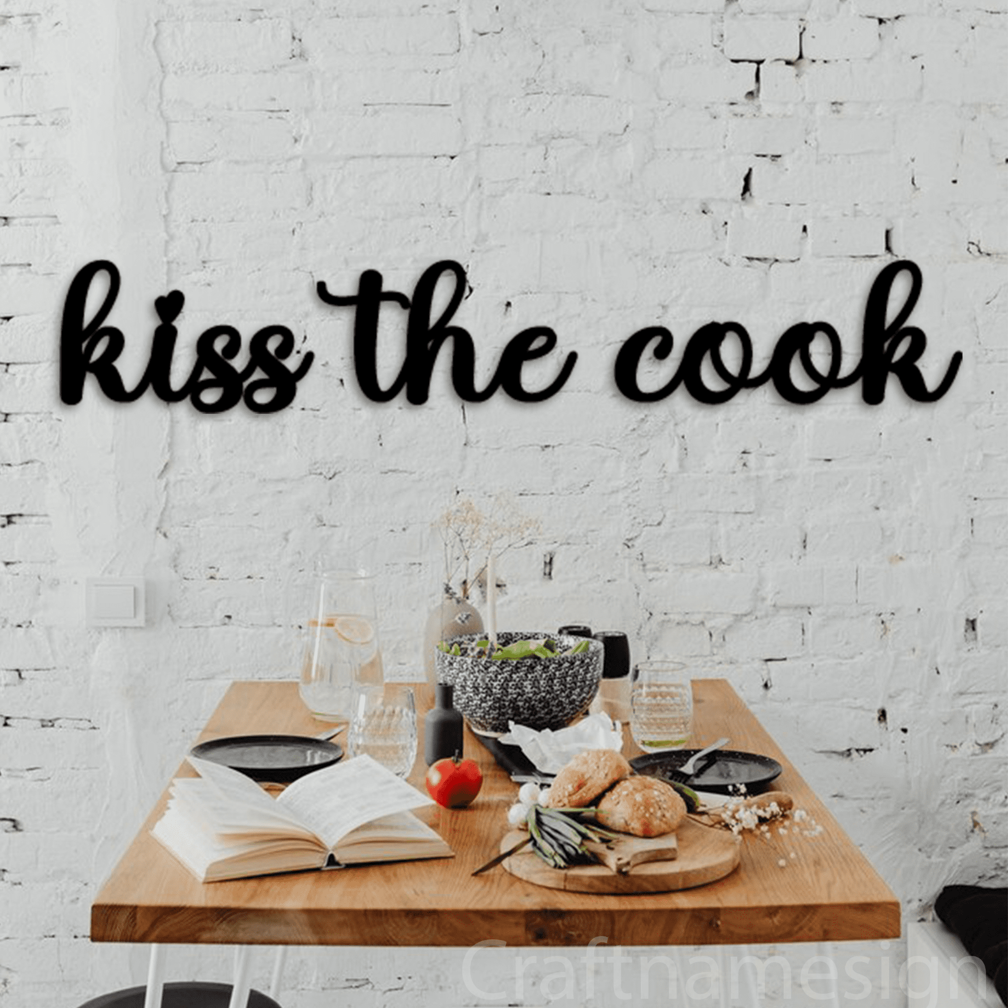 Photo inspiration: Picture Idea: Craftnamesign Kiss The Cook Metal Wall Art Dining Room Kitchen