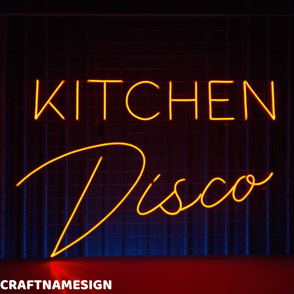 Craftnamesign Kitchen Disco Neon Sign, Kitchen Wall Decor, Disco Led Light Wall Art