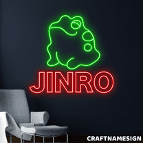 Craftnamesign Korean Frog Jinro Soju Neon Sign, Soju Bar Club Decor, Restaurant Wall Art