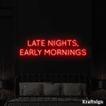 thumbnail image 1 of Craftnamesign Late Nights Early Mornings Neon Sign, Quotes LED Sign, 1 of 1