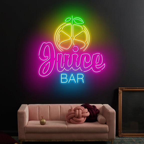 Craftnamesign Lemon Juice Bar Neon Art Signboard, Juice Bar Led Light, Juice Shop Sign Wall Art